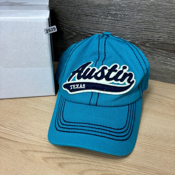 Austin Texas Hat Cap Strap Back Blue Distressed Adjustable One Size Outdoors - Picture 10 of 10